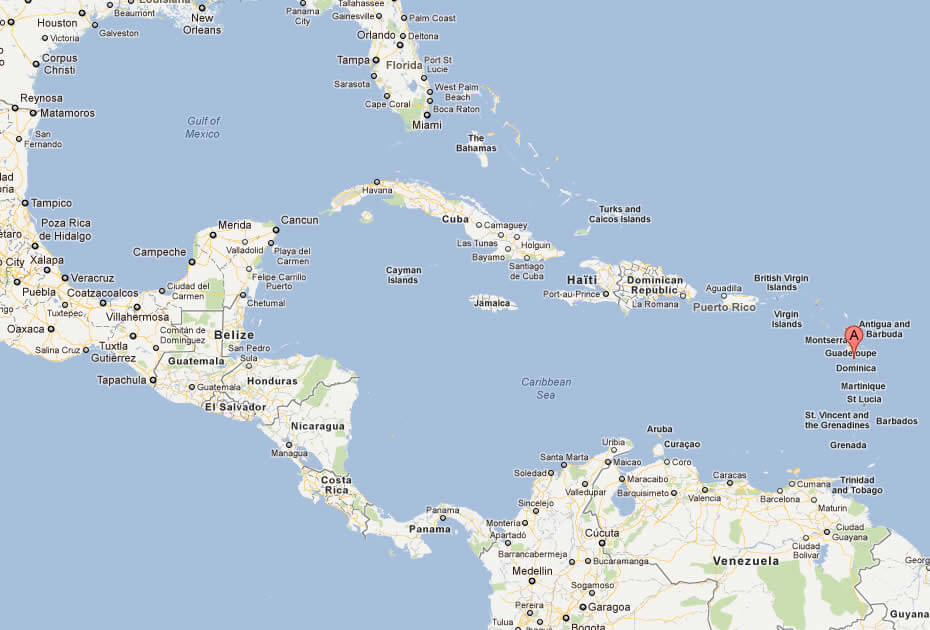 karte von dominica karibik meer